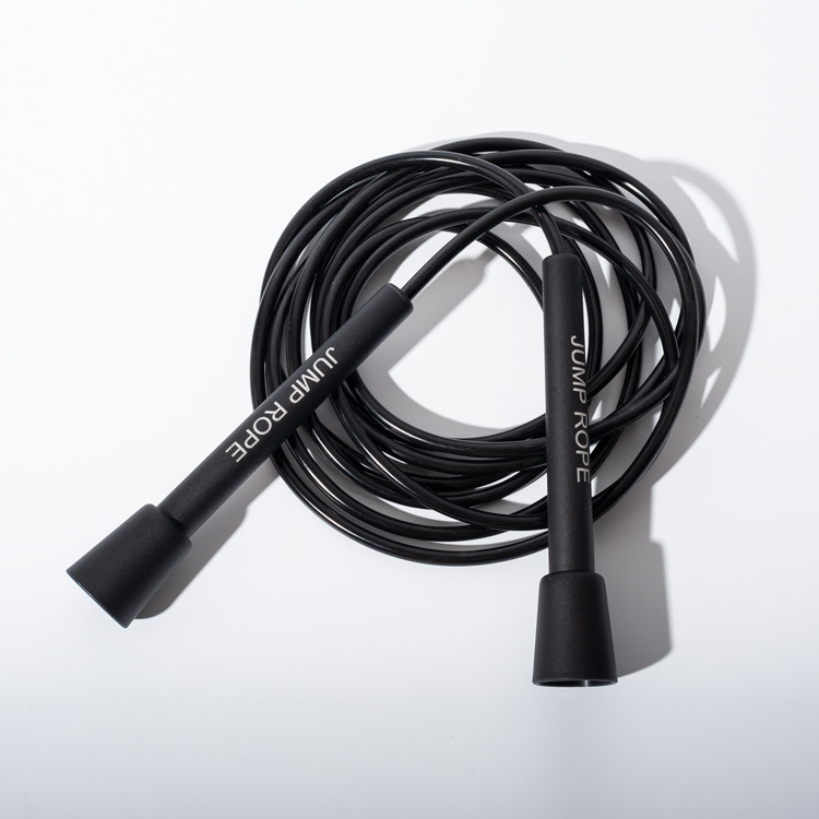 Factory PVC5mm rope PP handle fancy skipping rope home exercise aerobic exercise Student senior high school entrance examination skipping rope length can