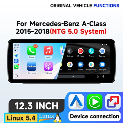 Suitable for 2015-2018 Mercedes-Benz DVD Navigation - 123inch-linux-system-ntg50-compatible-with-mercedes-benz-a-class-50-2015-2018