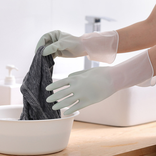 Gradient color durable thin kitchen cleaning rubber latex washing clothes waterproof rubber housework washing pots and dishes gloves