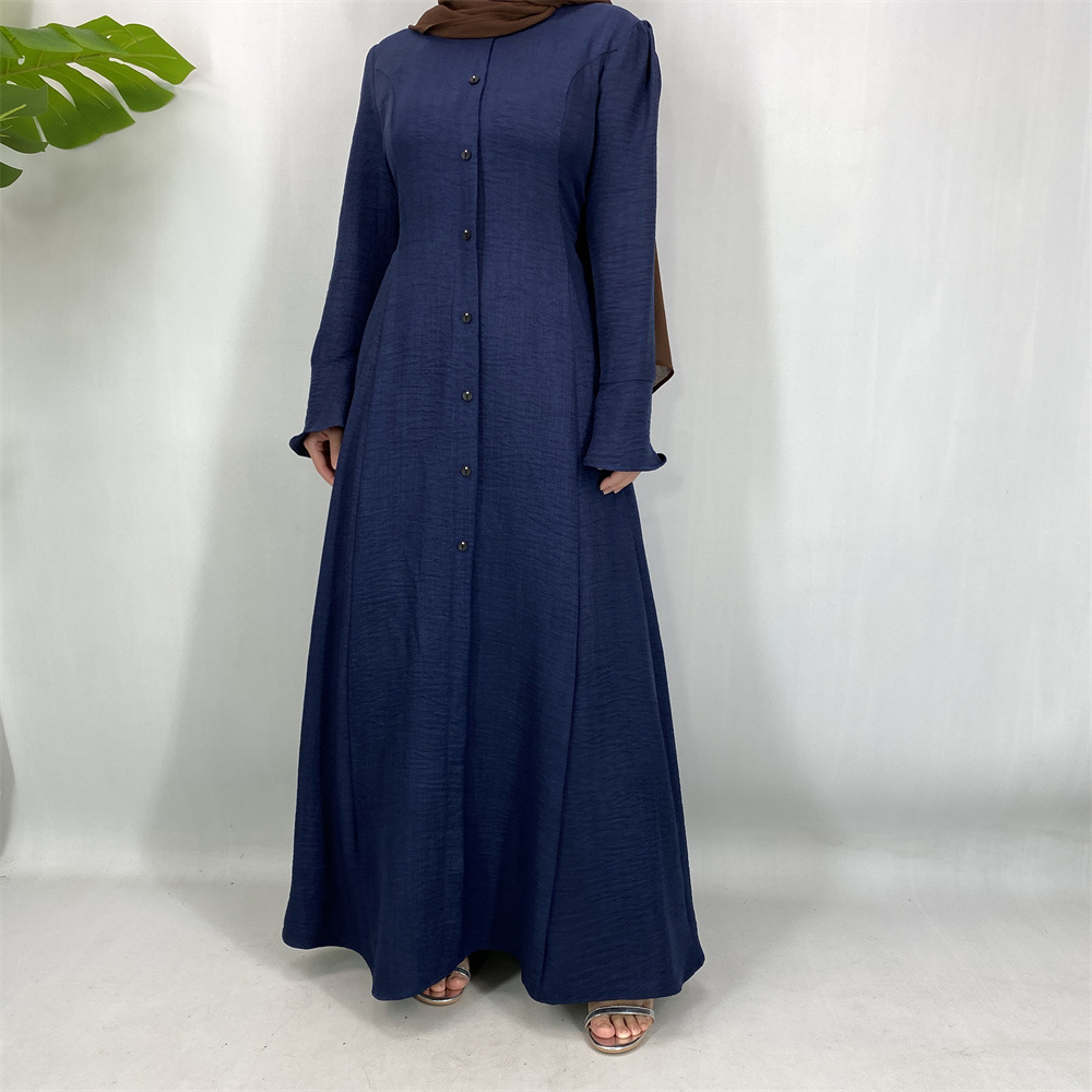 Fashionable Elegant Button Decorated Dress For Women_ecoleips.com