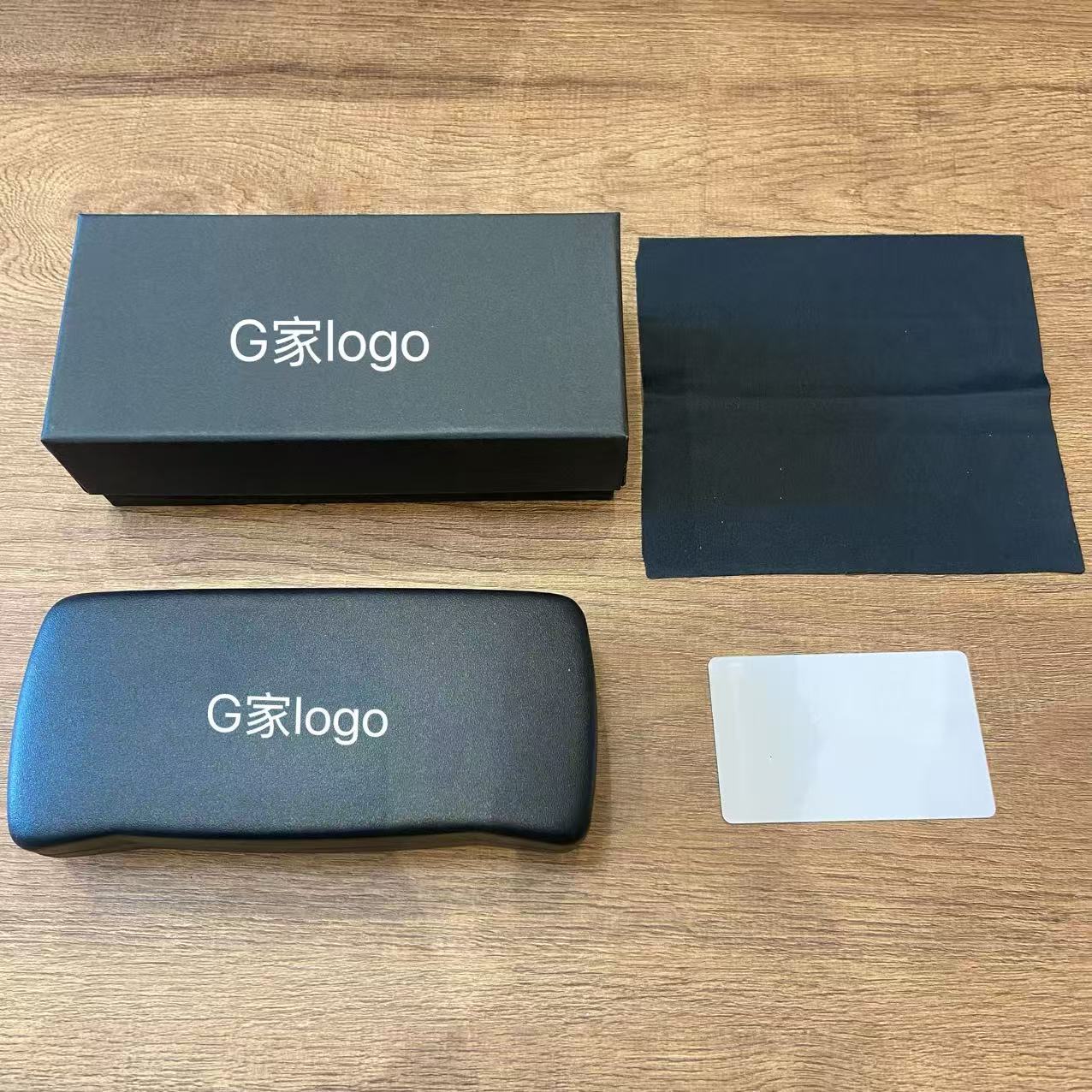 Inventario al por mayor nueva caja de gafas de alta calidad, caja de gafas de sol de alta gama, caja de gafas de sol, caja de paquete completa