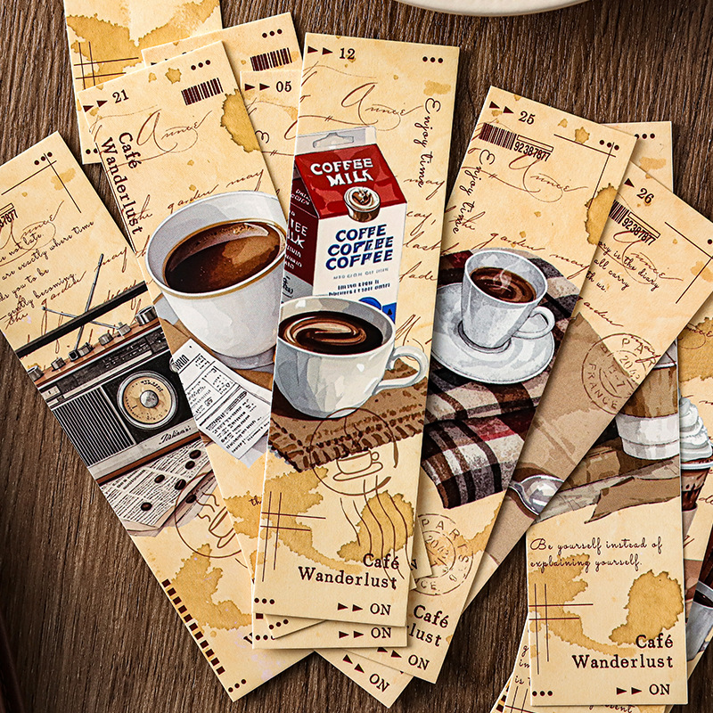 Mulan Bookmark Cafe Wandering Series Coffee Theme Estudiante Lectura Marcador Lectura Tarjeta de marcado Tarjeta de mensaje