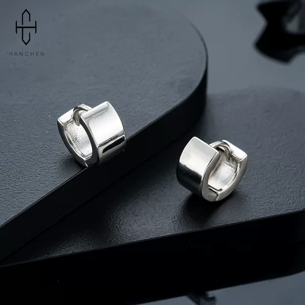 plain hoop earrings men's fashion trend personality all-match wide face earrings women's simple design accessories jewelry earrings wholesale