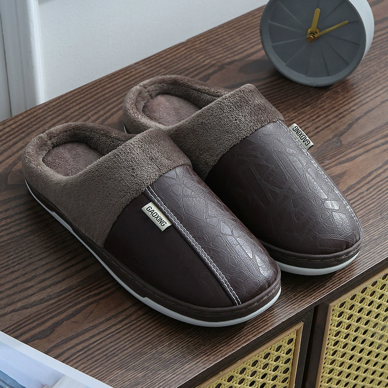 Домашние кожаные тапочки на платформе мужские и женские keeping warm полусезон indoor для любимых