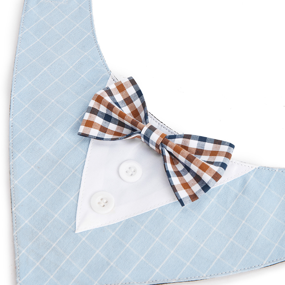 TANPOPO transfronterizo nuevo estilo británico trajes de boda mascotas toallas de saliva velcro toallas bufandas