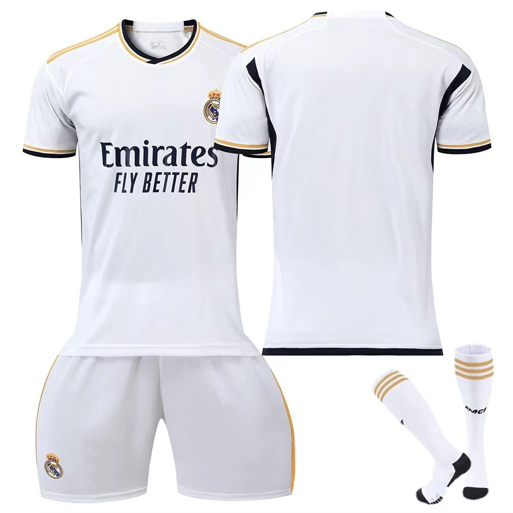 Venta al por mayor 23-24 Real Madrid Jersey N ° 5 Bellingham N ° 7 Vinius adultos niños traje de uniforme de fútbol