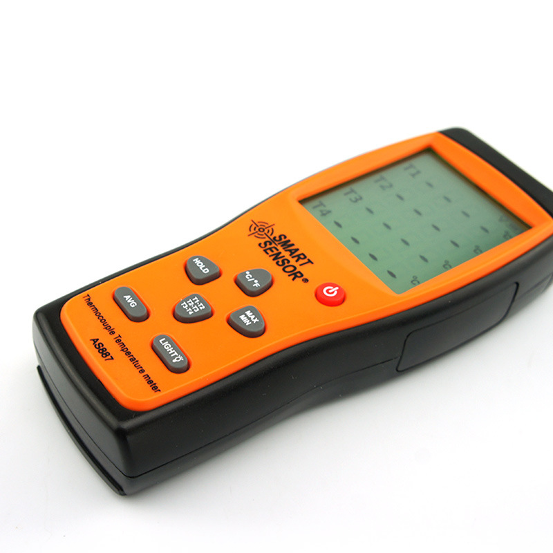 希玛双通道四通道温度计K型热电偶测温仪接触式数显温度计 手持式