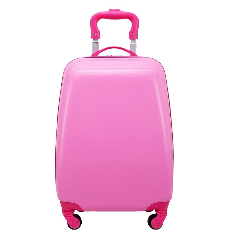 Nueva caja de la carretilla de los niños de color sólido tablero de luz patrón de logotipo imprimible equipaje rueda universal maleta fábrica al por mayor