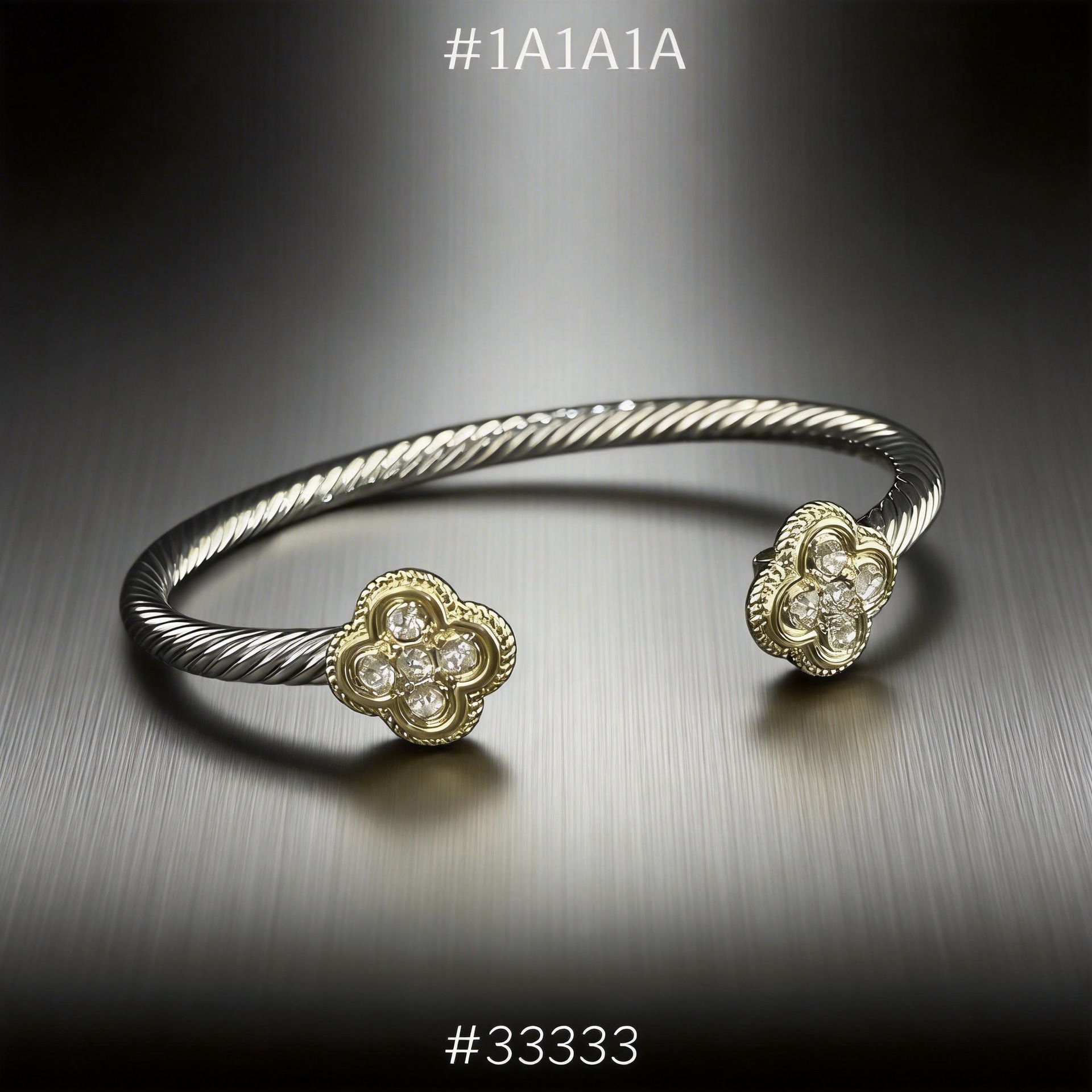 Alta calidad de cuatro hojas joyas pareja arco ligero lujo pulsera anillo al por mayor pulseras de cerámica Vinstyle