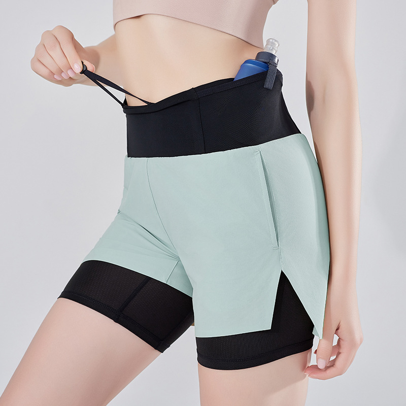 En verano, el bolsillo trasero de la nueva carrera está forrado con pantalones cortos de fitness de cintura alta para evitar la pérdida de luz. image 7