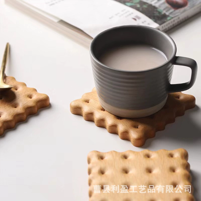 Круглые небольшие подставки под biscuit в виде печенья из цельного дерева, кухонная посуда, столовые изделия, утепляющая подкладка, основание кофейной чашки