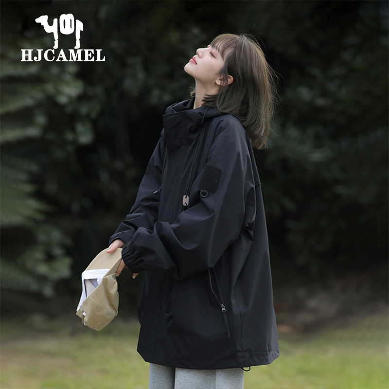 Camel HJCAMEL couple jacket men's and women's spring and autumn outdoor windproof fashion brand sports casual jacket