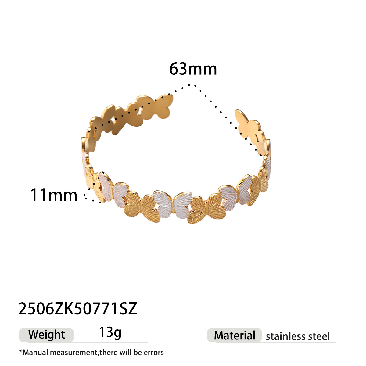 Tena brazalete de acero inoxidable europeo y americano para mujer, placa de alta gama, placa de flor de oro de 18k, joyería de mano explosiva al por mayor image 8