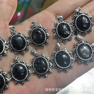 Natural gold stone pendant retro style inlaid skin smooth style simple and generous factory direct wholesale