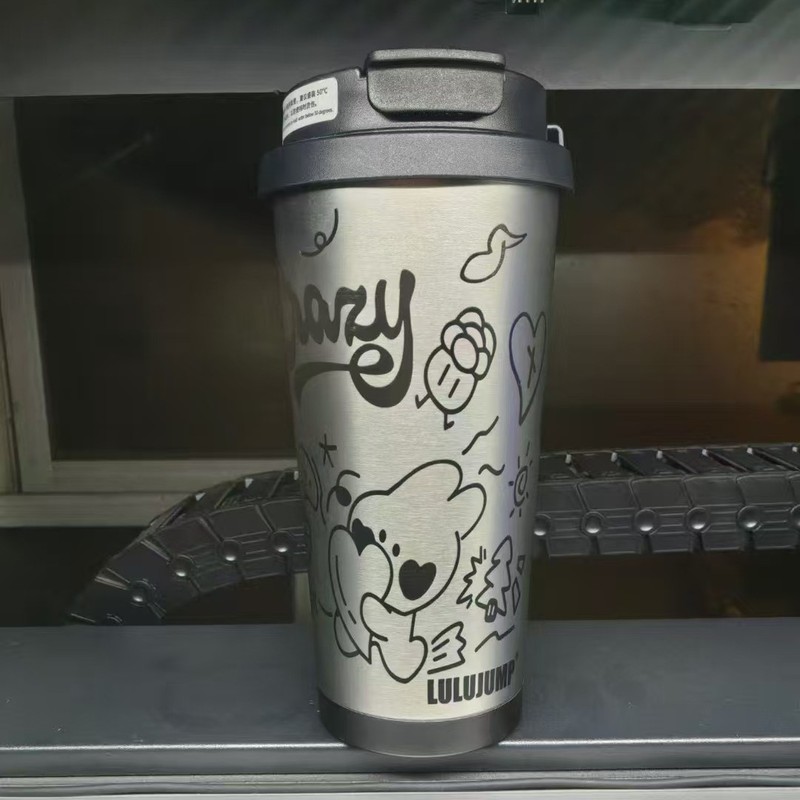 新しいファッション漫画スズランコーヒーカップ 316 ステンレス鋼魔法瓶カップインターネット有名人の車のポータブルストローカップギフト|undefined