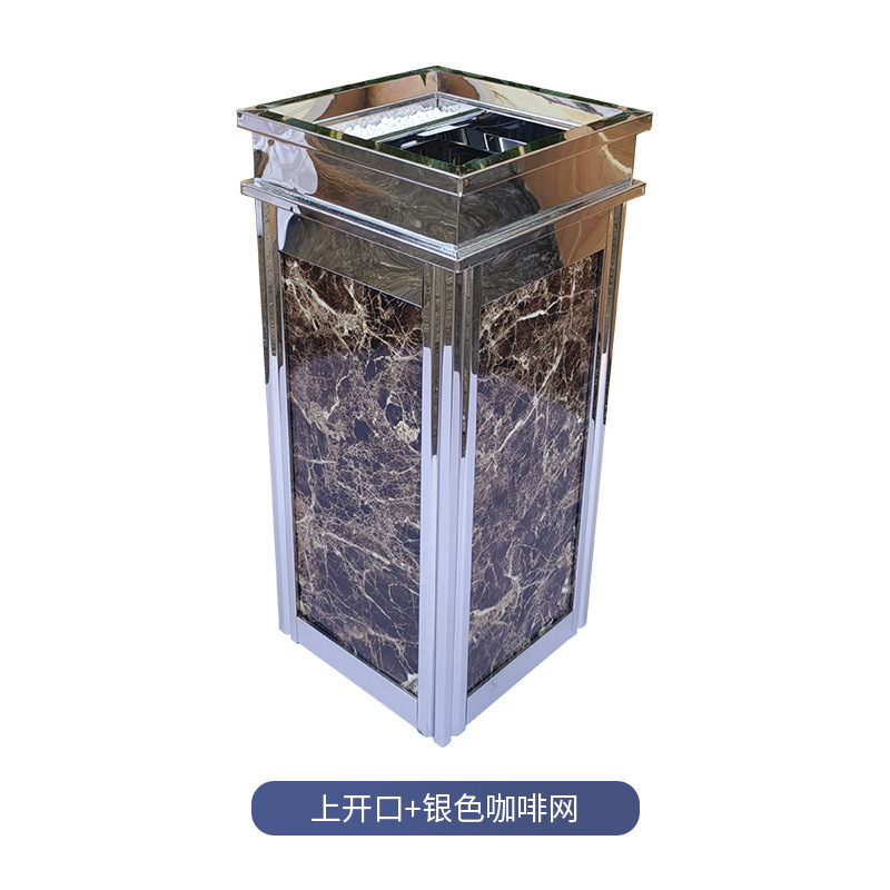 現物四角縦型ゴミ箱ステンレス灰皿ロビーホテルゴミ箱室内ゴミ箱|undefined