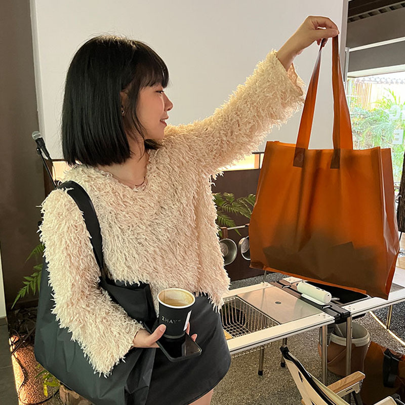 服装店手提袋黑透明磨砂礼品购物塑料打包用侧边袋子批发可印logo