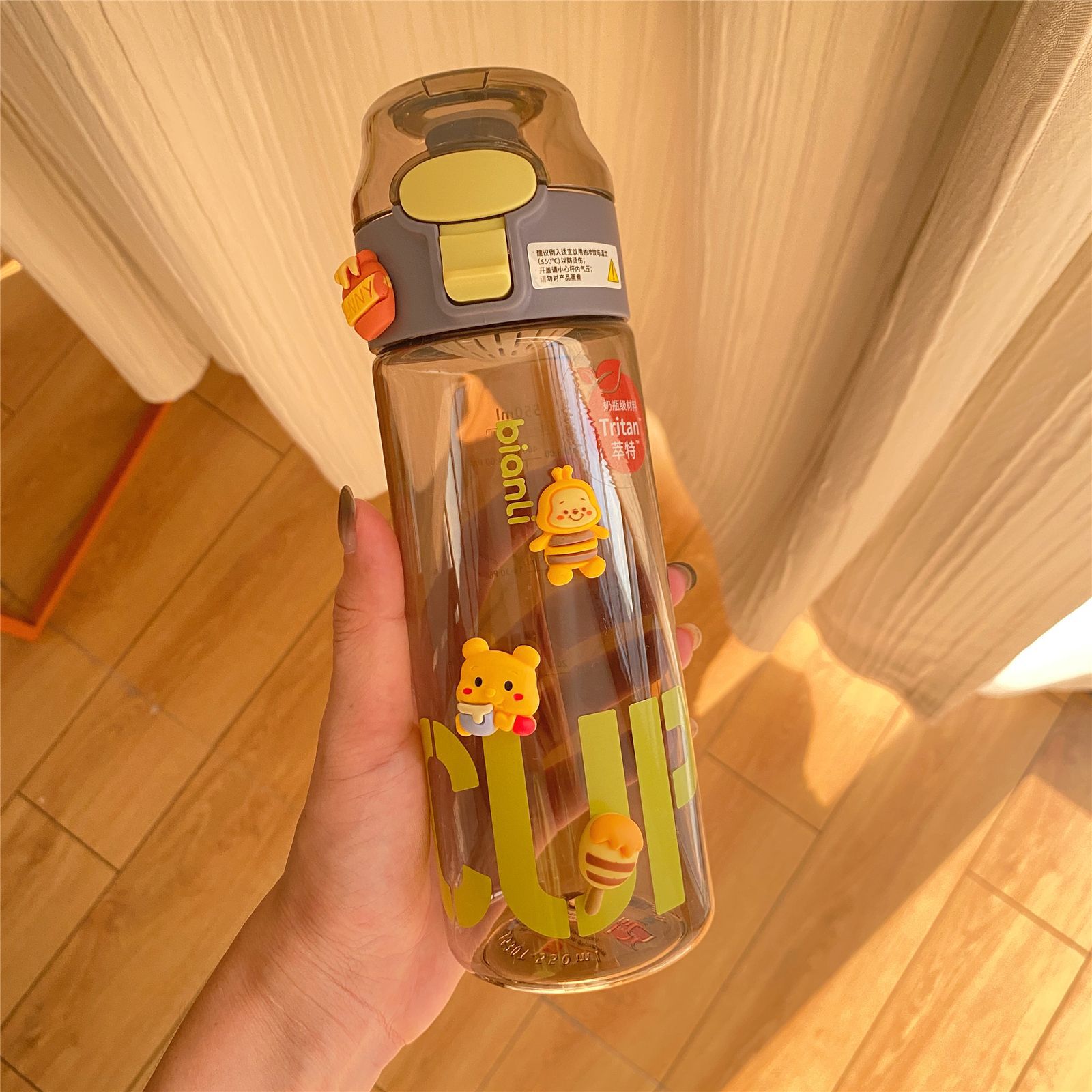 Sanrio taza de agua niñas estudiante de alta apariencia taza de plástico tritan alta temperatura resistente verano lindo niños taza de agua