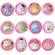 12生肖卡通动物造型硅胶模具巧克力烘焙工具香薰蜡烛石膏捏捏制作