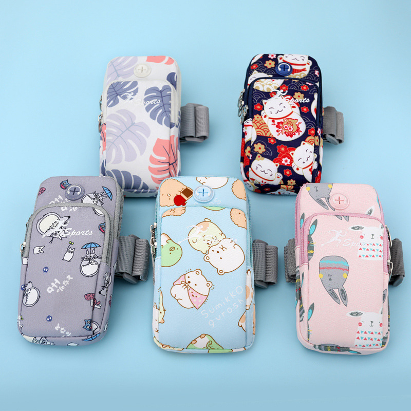 2025 New Cartoon Arm Bag Cute Fashion Trendy Children's Sports Phone Arm Sleeve Wrist Bag Fitness Small Bag