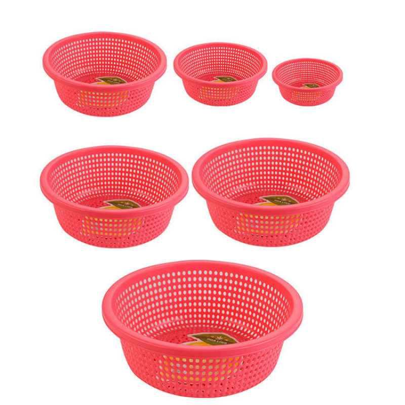 プラスチック排水バスケットキッチン肥厚大型新しい野菜洗濯バスケット家庭用フルーツボウルラウンドフルーツ耐久性|undefined