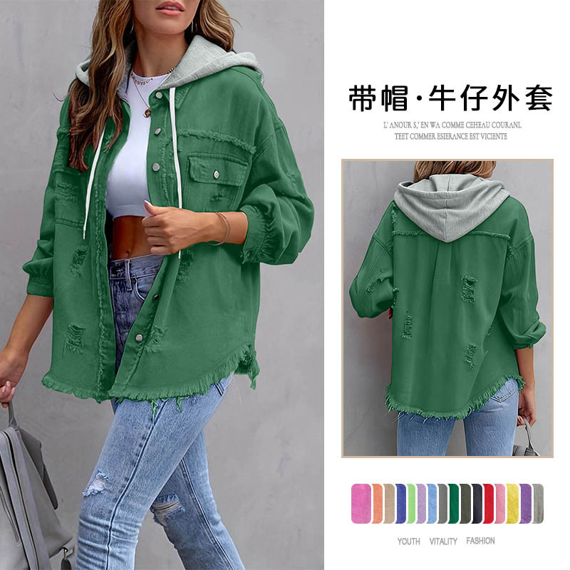 denim solid fashionable jacket