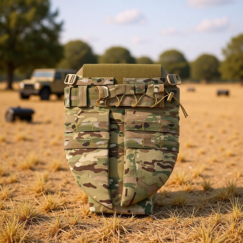 Tactical Vest Crotch Protection Shield Multi-Purpose Vest Hanging Bag Outdoor Protective Lower Abdomen Bag with Inner Padding