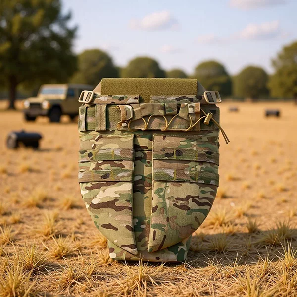 Tactical Vest Crotch Protection Shield Multi-Purpose Vest Hanging Bag Outdoor Protective Lower Abdomen Bag with Inner Padding