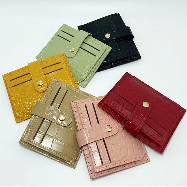 New Niche Ultra-Thin Card Holder for Women Korean Multi-Card Slot Mini Bag Simple and Compact Candy Color Crocodile Pattern Wholesale