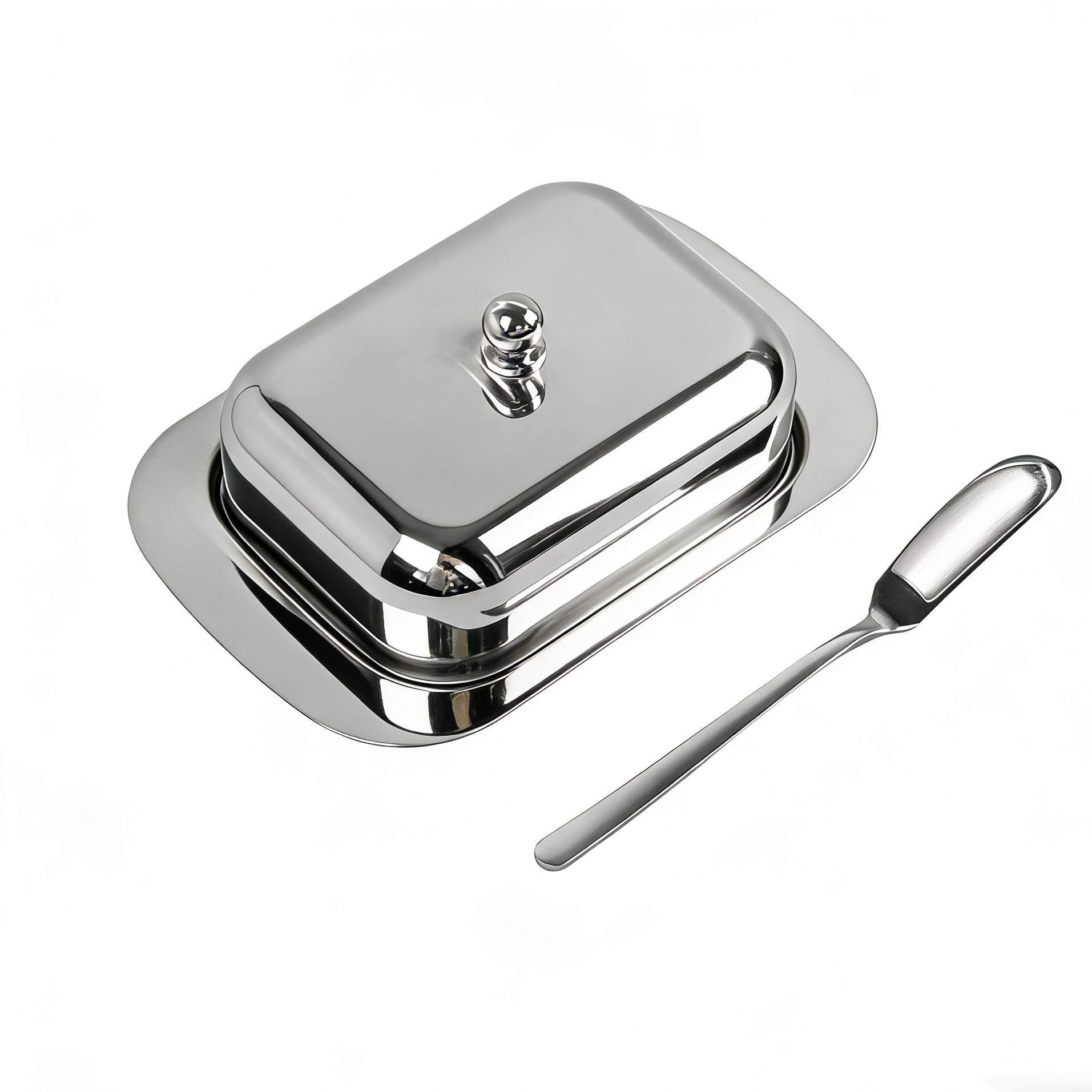 Nueva caja de mantequilla de acero inoxidable caja de queso de estilo europeo caja de mantequilla espesa caja de pan caja de pasteles
