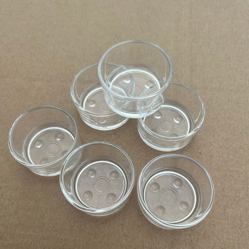 ティーカップガラス燭台diyろうそく材料燭台カップ4点ティーカップ口径4.6高さ2.5cm|undefined