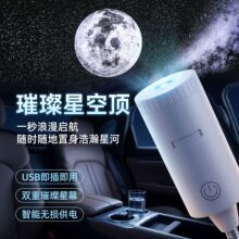 跨境新品USB车载星空投影灯卧室浪漫星河氛围灯创意LED月球小夜灯