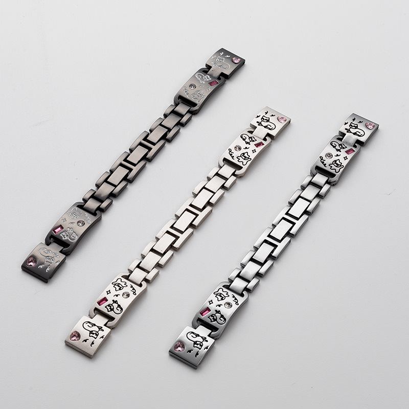 Suitable for Huawei Watch Fit3 Strap Fit4 Cute Cat and Dog Sports Wrist Strap Girls Color Diamond Fashion Bracelet