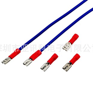 Straight 110/187/205/250 plug spring sheath connecting wire 2.8/4.8/6.3 plug spring motor wiring harness