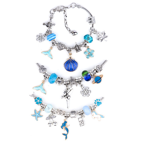 Amazon's best selling diy blue ocean children's bracelet set retro handmade beaded bracelet gift set box