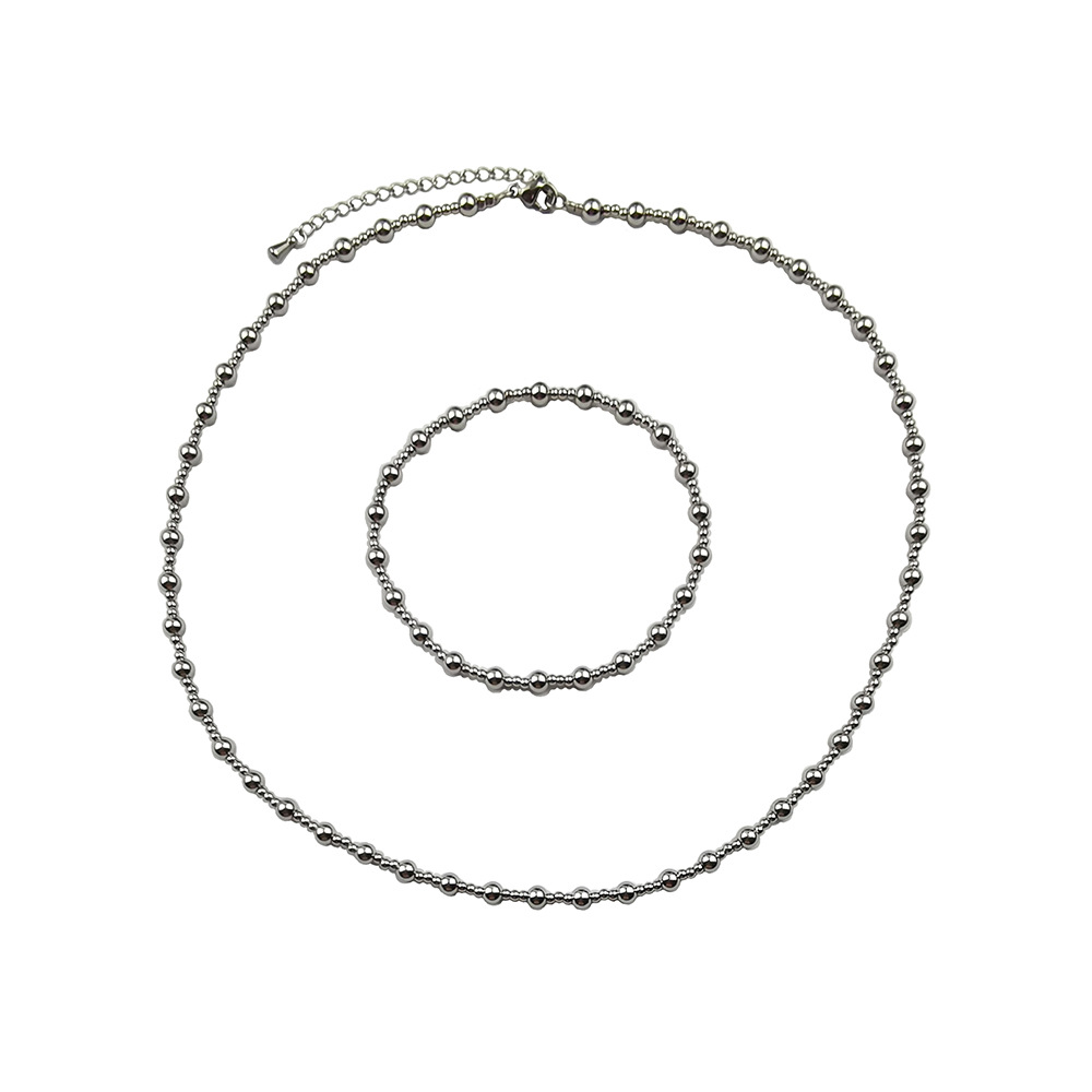 10g Weight Bracelets, Necklace Classification 1 Piece, 1 Set Quantity Holiday, Daily Occasion 304 Stainless Steel Material Geometric Pattern Women's Gender Plating Design Simple Style, Classic Style Style 1 Piece 1 Set 304 Stainless Steel Bracelets Necklace 18