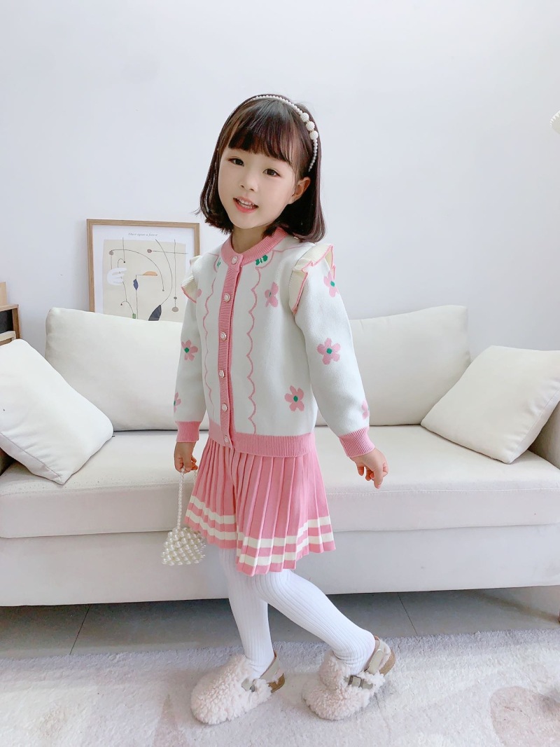 Mädchen Pullover Und Plissee Prinzessinnenkleid Zweiteiler Set_voghion.com