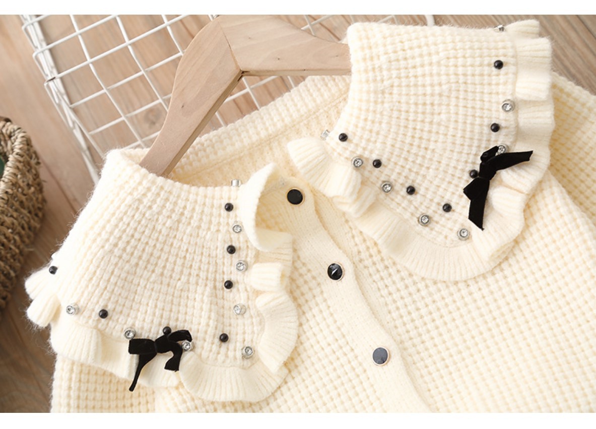 Kinderpullover Zweiteiler für Mädchen und Kinder Strickanzug Rock, Damen Schatz Revers_voghion.com