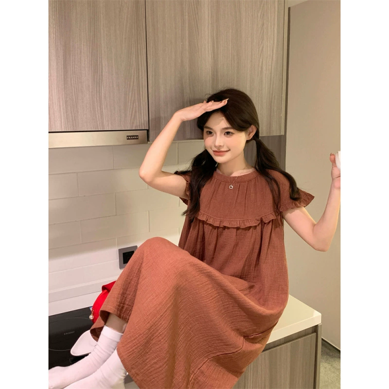(Переход торговля), милая длинная летняя юбка, пижама, интернет-мем, с коротким рукавом