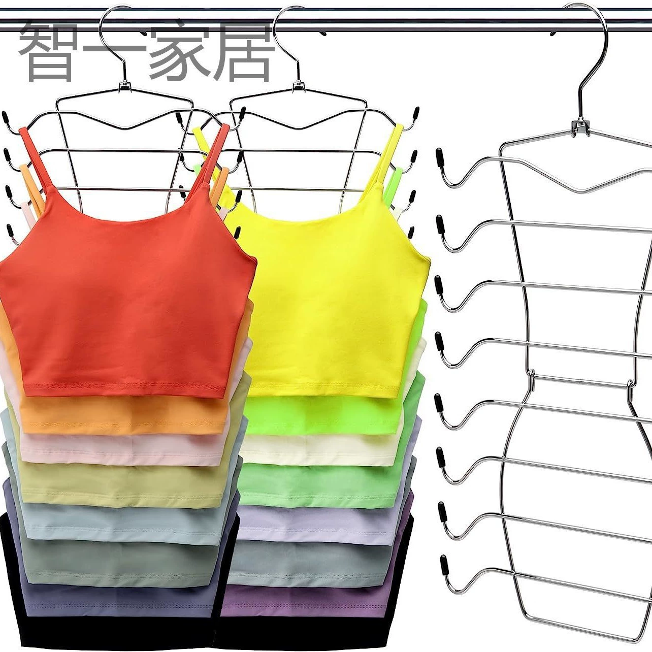 Экономия пространства металлические брюки вешалка для хранения нижнего белья вешалка для отделки оборудования вешалка восемь слоев жилет из нержавеющей стали