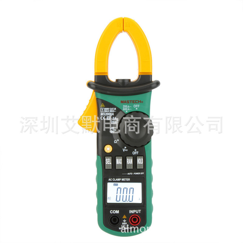 华仪仪表MS2008A交流钳型表万用表钳形表数字钳表自动量程600A