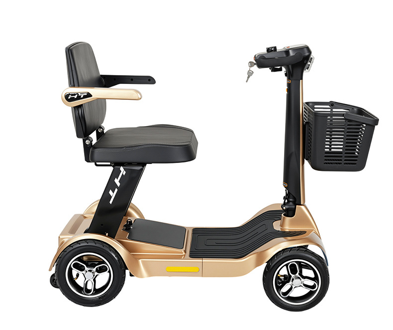 New four-wheeled electric vehicle, designed for seniors, a convenient and age-friendly small, foldable electric scooter for home use