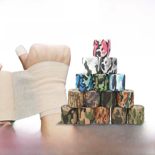 Factory wholesale Camouflage Self-adhesive elastic bandage outdoor telescopic sports protective tape camouflage tape