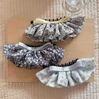 韩系复古碎花裙摆香蕉夹小清新马尾马尾夹头饰韩女发饰好看半扎发