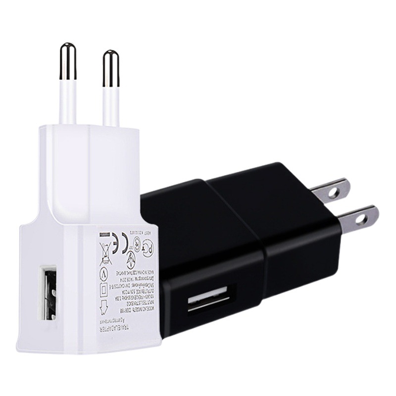 Aplicable a 5v1a Samsung cargador de teléfono móvil CE enchufe estándar americano cabeza de carga USB estándar europeo 5v2a adaptador de corriente
