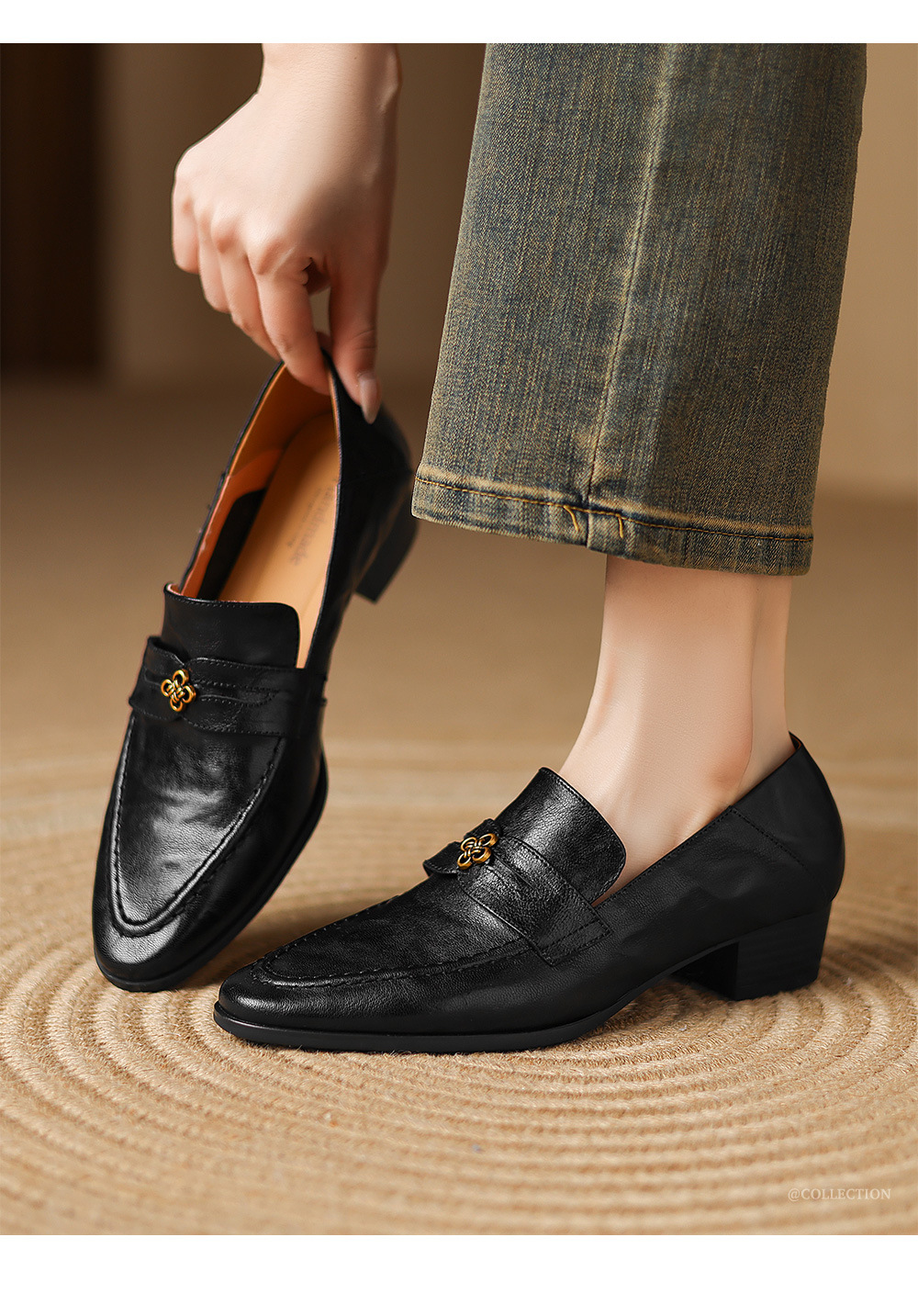 chikoページ CHIKO Chassidy Round Toe Block Heels Loafers Shoes