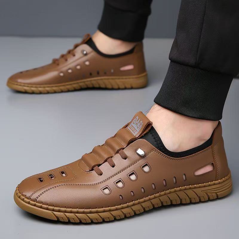 2025夏季男士凉鞋软底镂空透气休闲男鞋跳水沙滩鞋子男工作舒适男