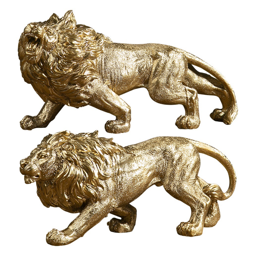 Nuevo estilo chino rugiente domineering León resina artesanía TV gabinete comedor Oficina sala de estar entrada Decoración