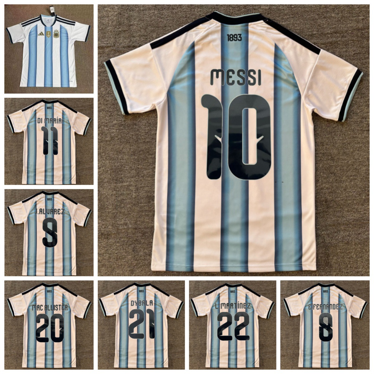 Copa del Mundo 2026 Argentina casa Messi 10 López 21 Martínez 22 camiseta de fútbol