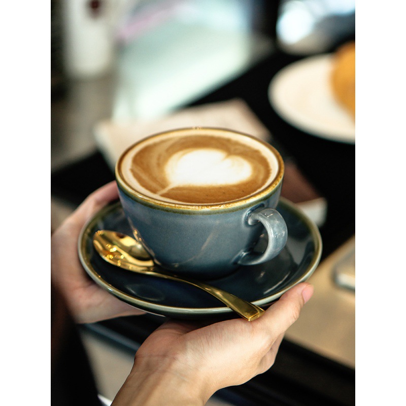 咖啡杯套装拉花拿铁陶瓷意式复古杯碟杯子精致家用咖啡店专用